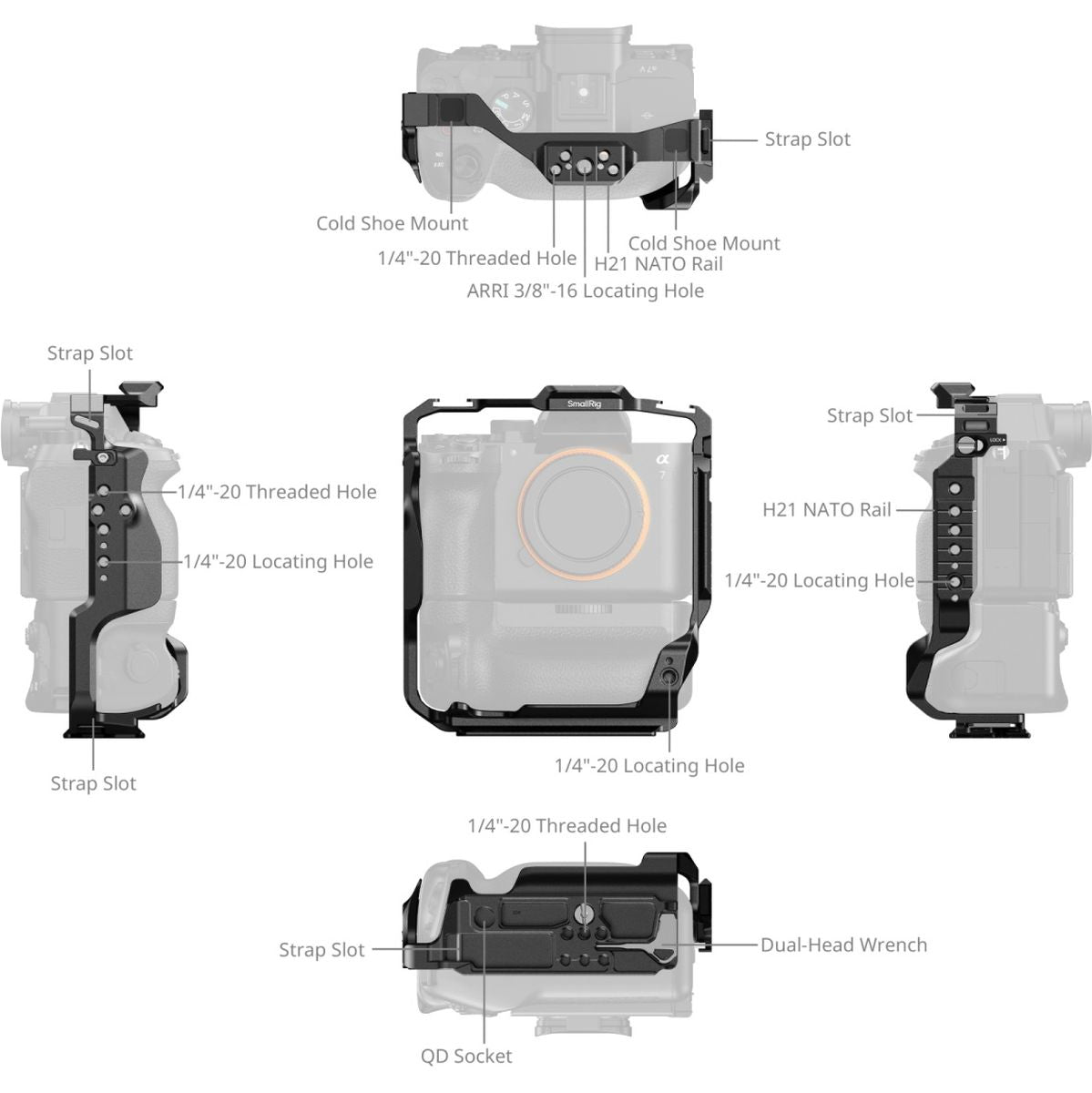 SmallRig 6114 Cage For Sony Alpha 7R V / 7S III / 1 w/ Vertical Grip VG-C4EM - image 5 of 5