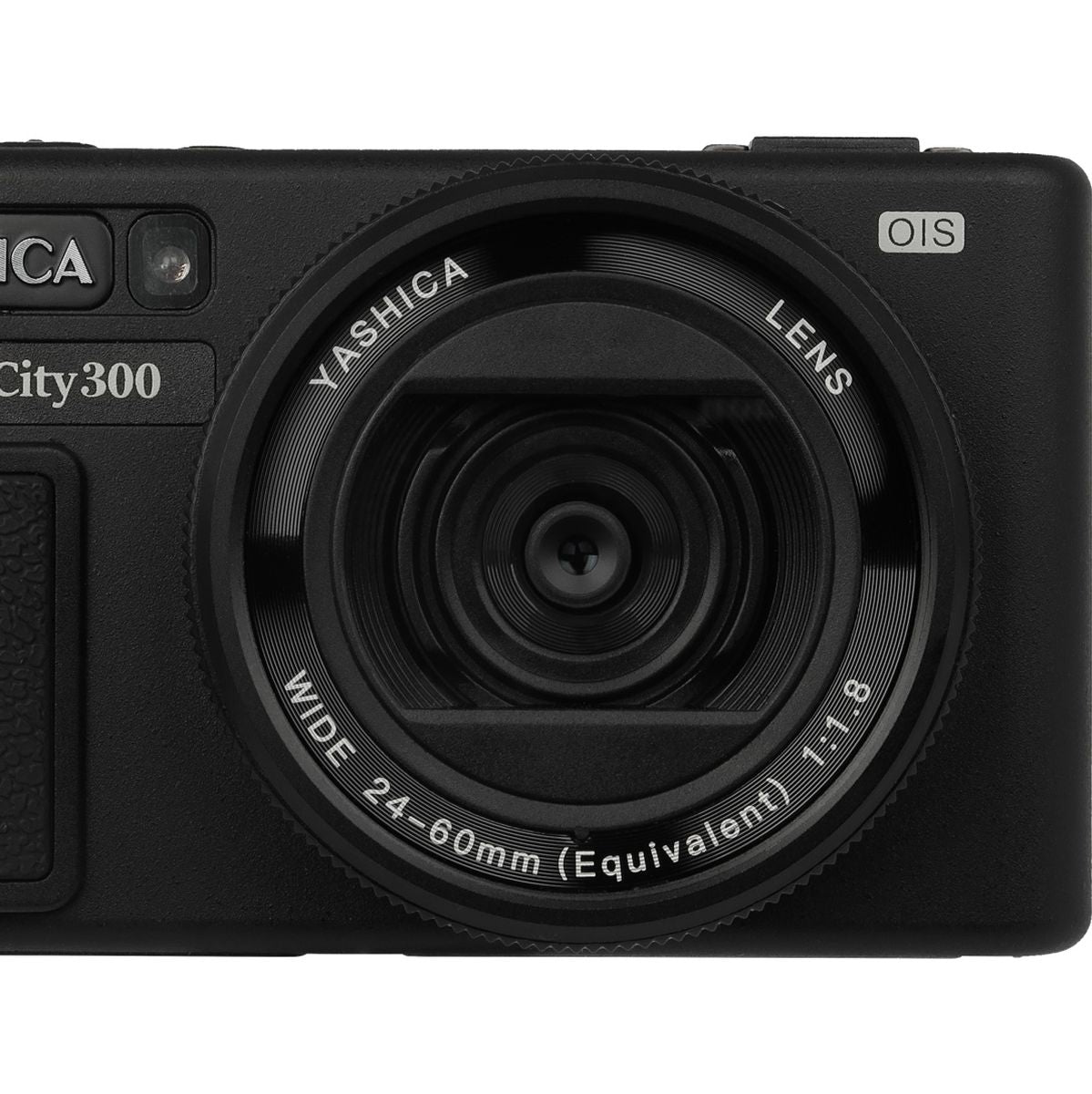 Yashica City 300 Black w/ Quickflash Mini Camera Flash (50MP)