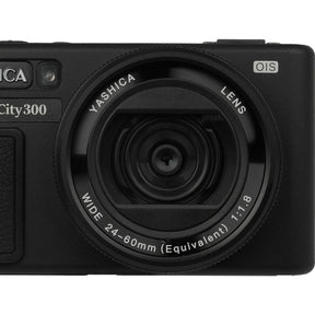 Yashica City 300 Black w/ Quickflash Mini Camera Flash (50MP)