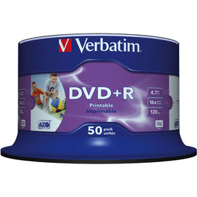 Verbatim DVD+R 4.7 GB 16X 50pk Spindle Printable