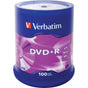 Verbatim 100 X DVD+R 4.7 GB 16X Mat Silver Spindel