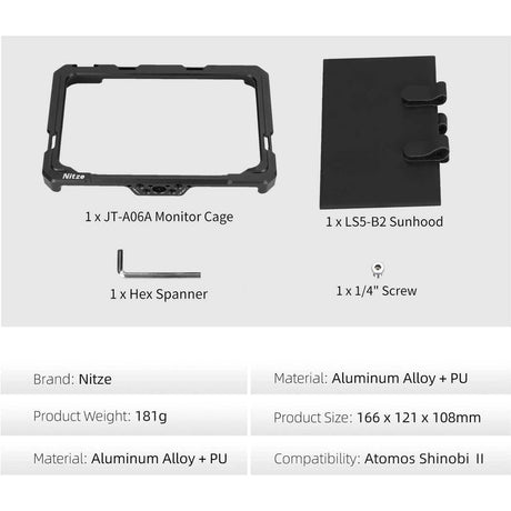 Nitze Cage For Atomos Shinobi II w/ Lens Hood (JT-A06B) - image 3 of 5