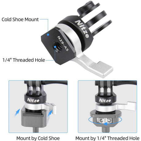 Nitze Cold Shoe Mount For GoPro (N29-B1) - image 3 of 5