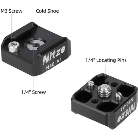Nitze Cold Shoe w/ 1/4 Mounting Punten EN ARRI Locating Pins (N40-A1) - image 2 of 5