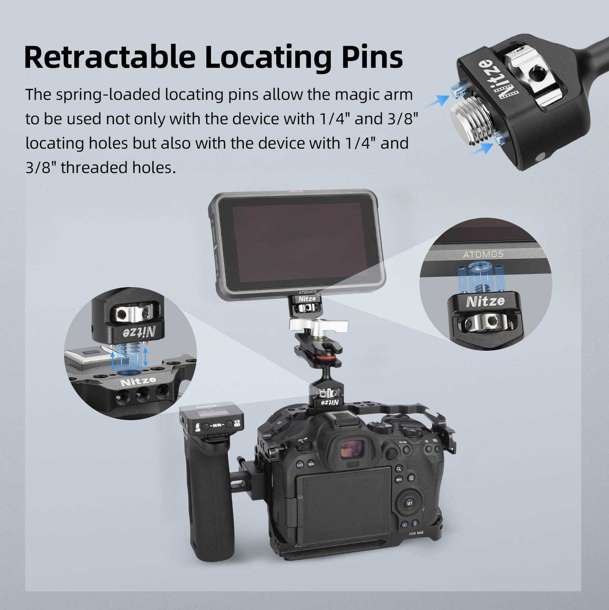 Nitze Magic Arm 1/4-20 To 3/8-16 w/ ARRI Locating Pins (N50-G2) - image 5 of 5