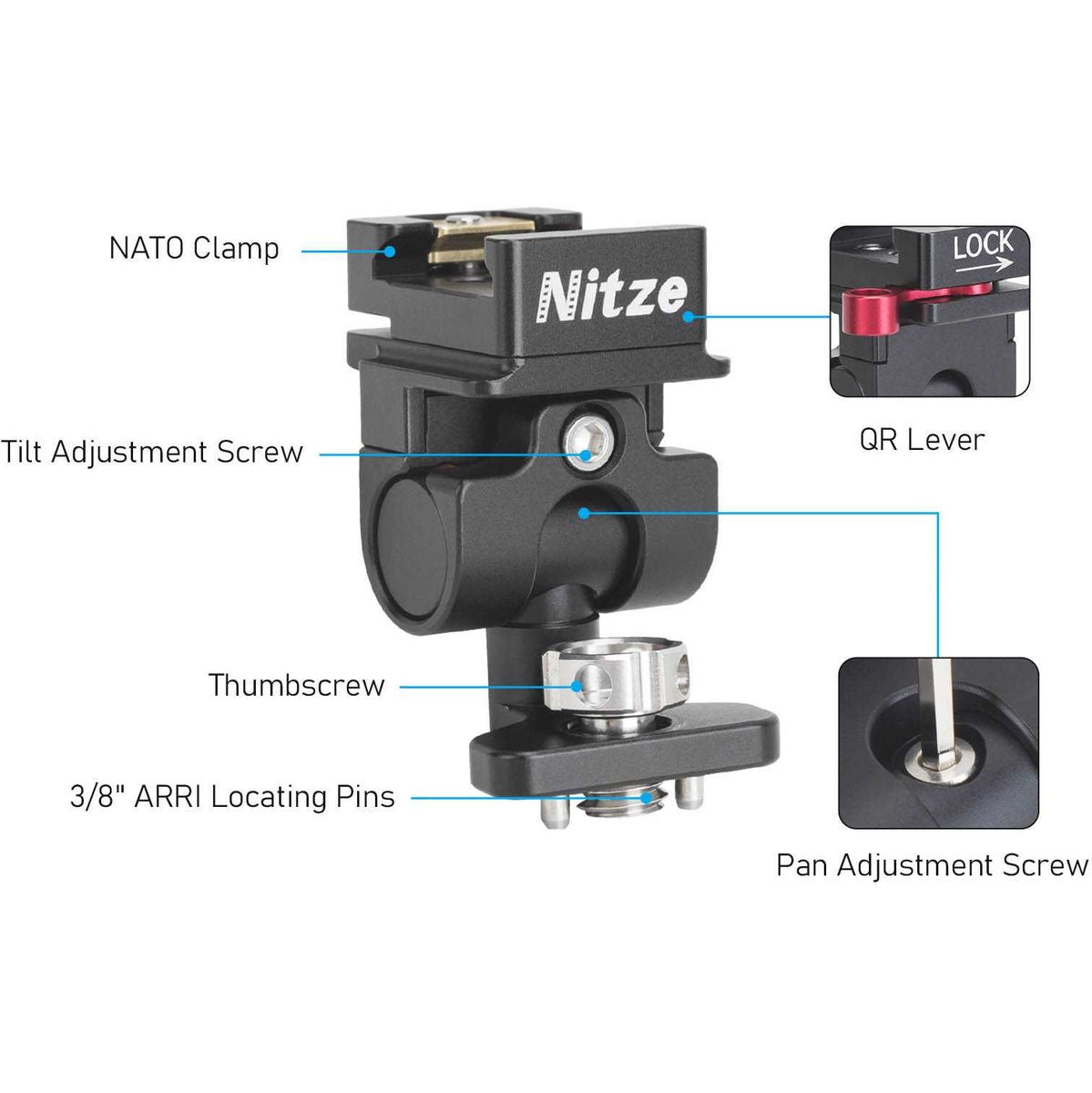 Nitze Monitohouder Swivel & Tilt - Nato To 1/4 (N54-H1) - image 2 of 5
