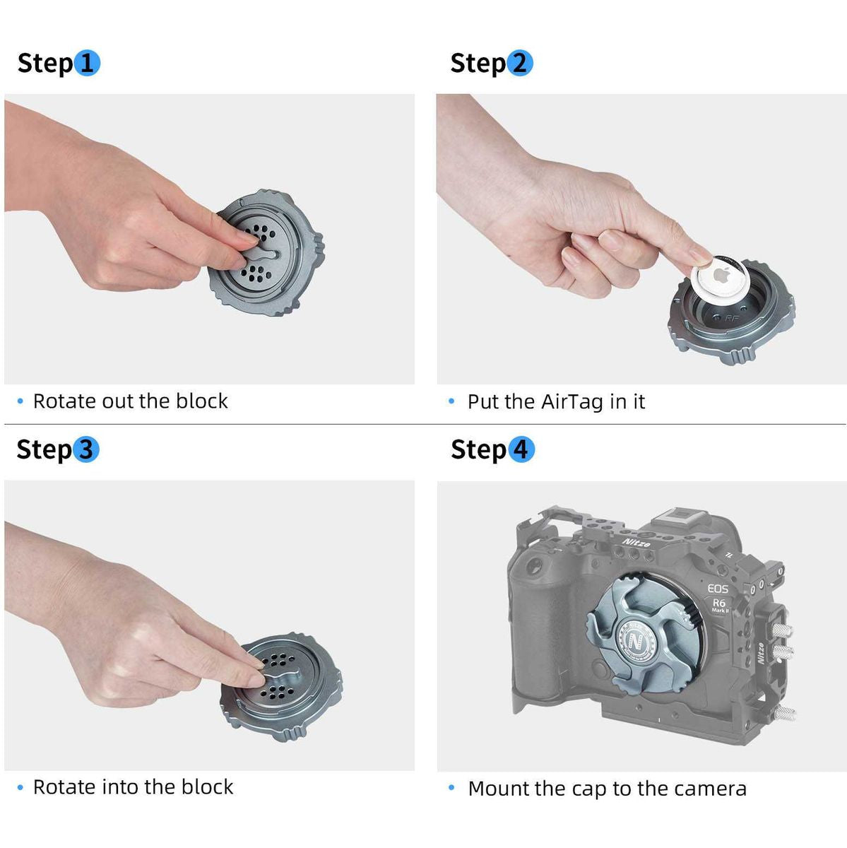 Nitze Body Cap For Airtag Grey - RF-Mount (N81-CB1) - image 2 of 5