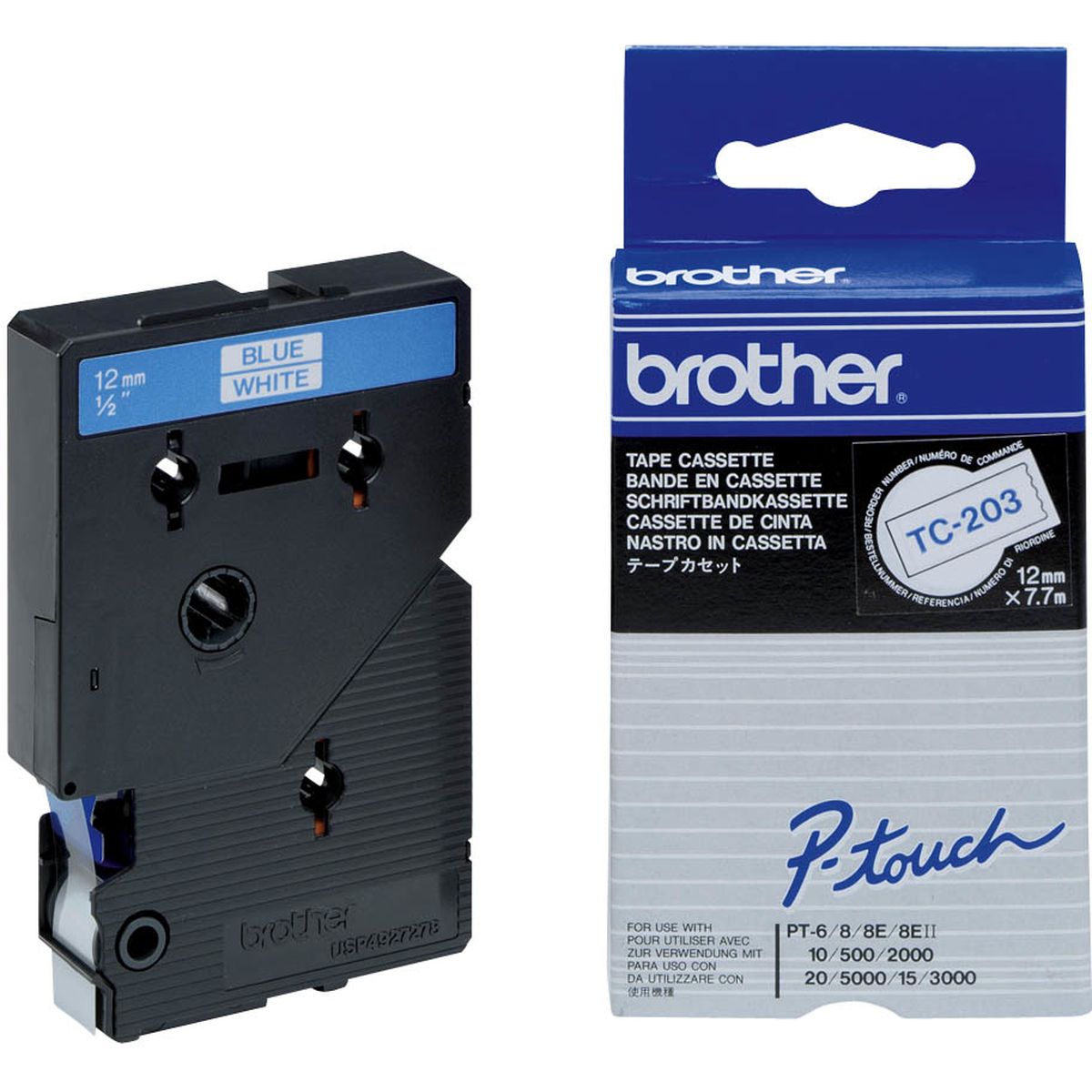 Brother TC203 Tape Cassette 7.7M12mm