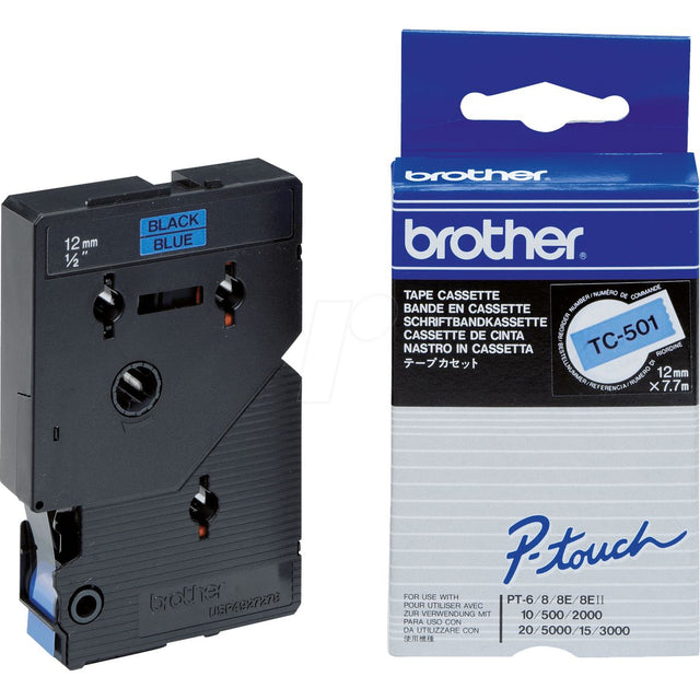 Brother TC-Tape Sort/BLÅ 12mm
