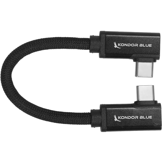 Kondor Blue KB-USBC-DRA-6-BK Dual Right Angle 6" USB-C Braided Cable