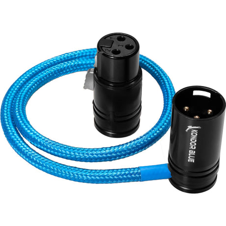 Kondor Blue KB-MXLRF16-R 16" Straight Low Profile Right Angle XLR Cable Red