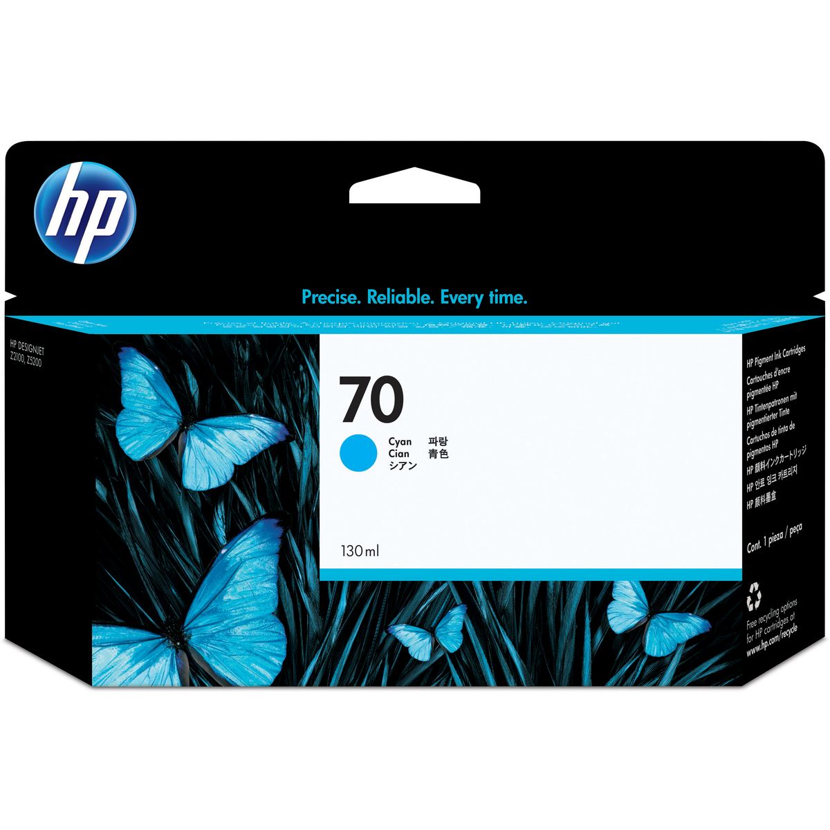 HP 70 Cyan SC 130ml Vivera T C9452A