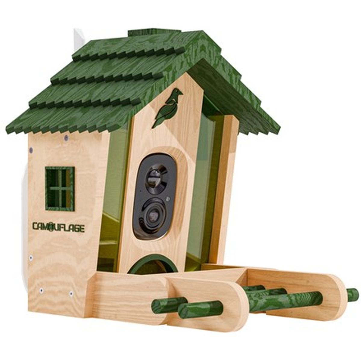 Camouflage EZ Birdspot Bird Feeder w/ Built-In AI Camera