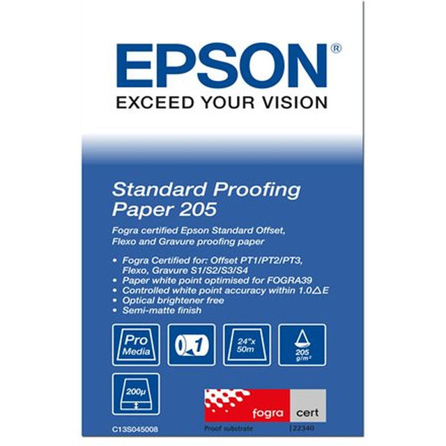 Epson S045008 Standard Proofing Paper Inktjet 205G/M2 610mm