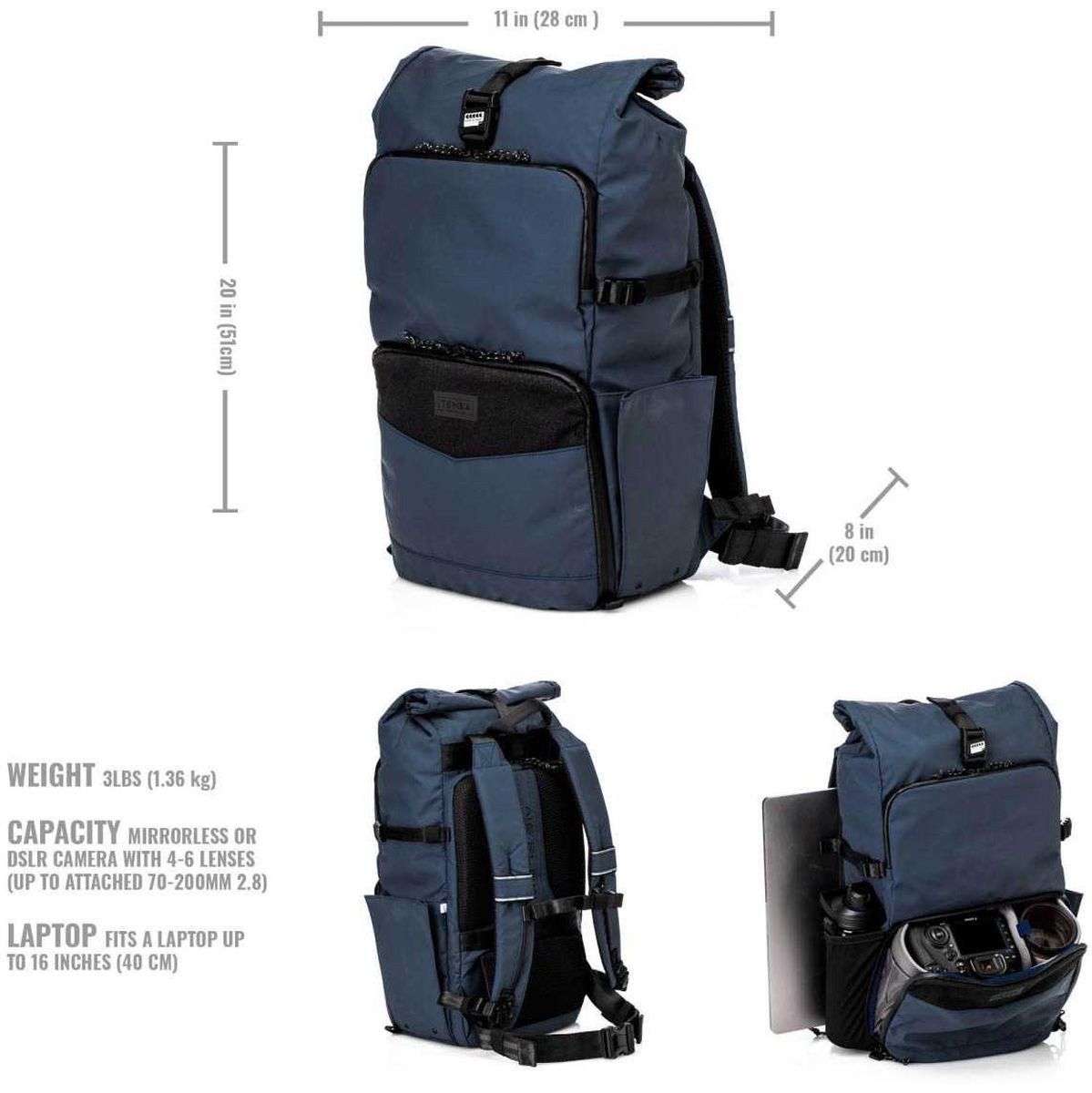 Tenba Backpack-DNA 16 DSLR - Blue - 638-579 - image 3 of 5
