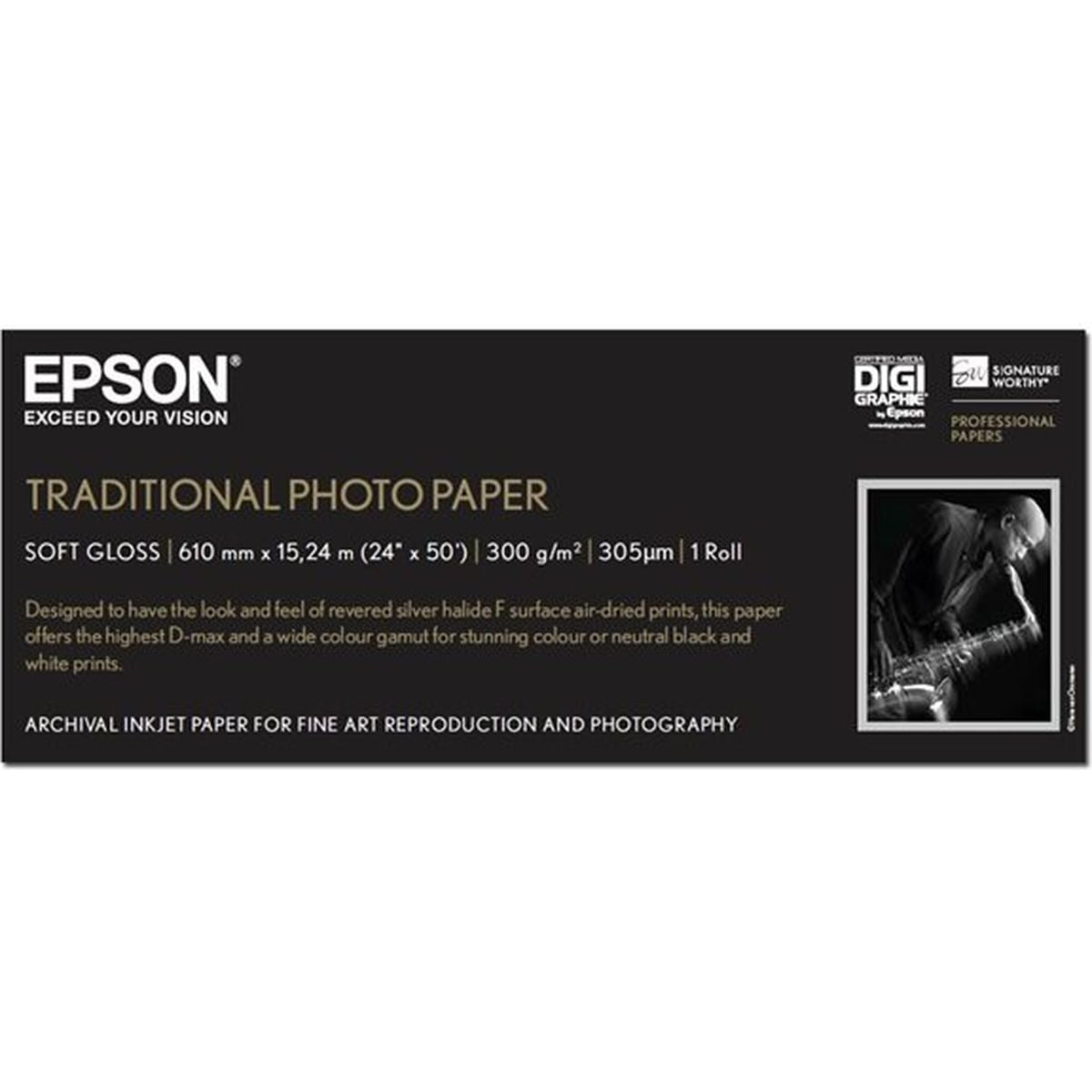 Epson S045055 Traditional Photo Paper Inktjet 330G/M2 610mm