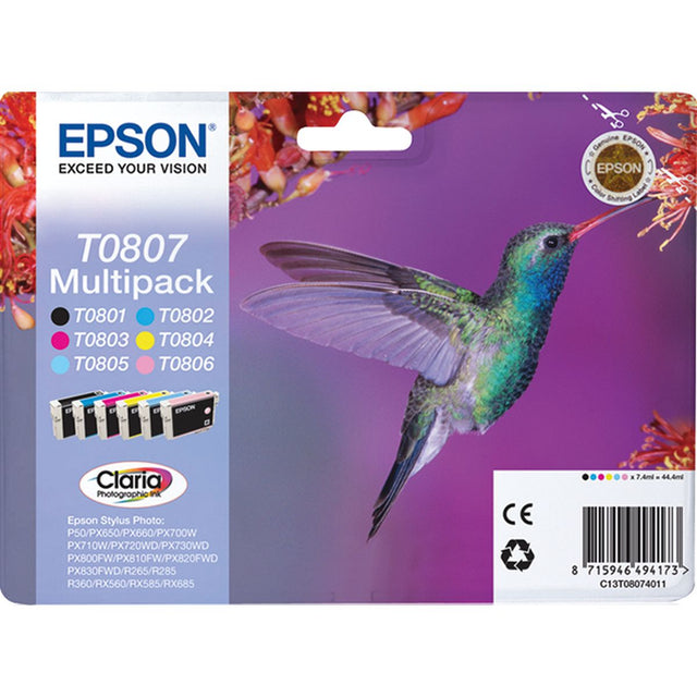 Epson T0807 Black + 5 Colour Multipack