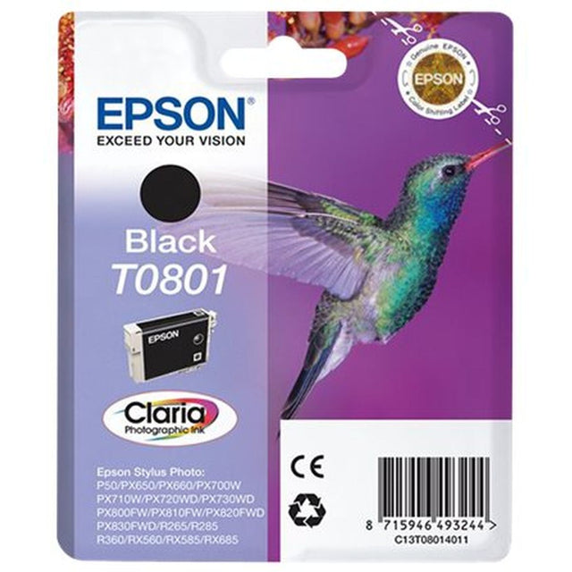 Epson T0801 Ink Cartridge Black Standard Capacity 7.4ml 330