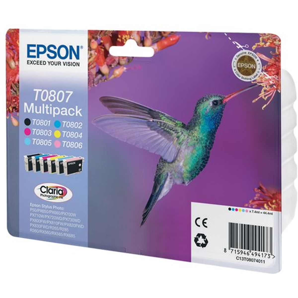 Epson T0807 Black And Five Colours Standard Cap - image 2 of 2