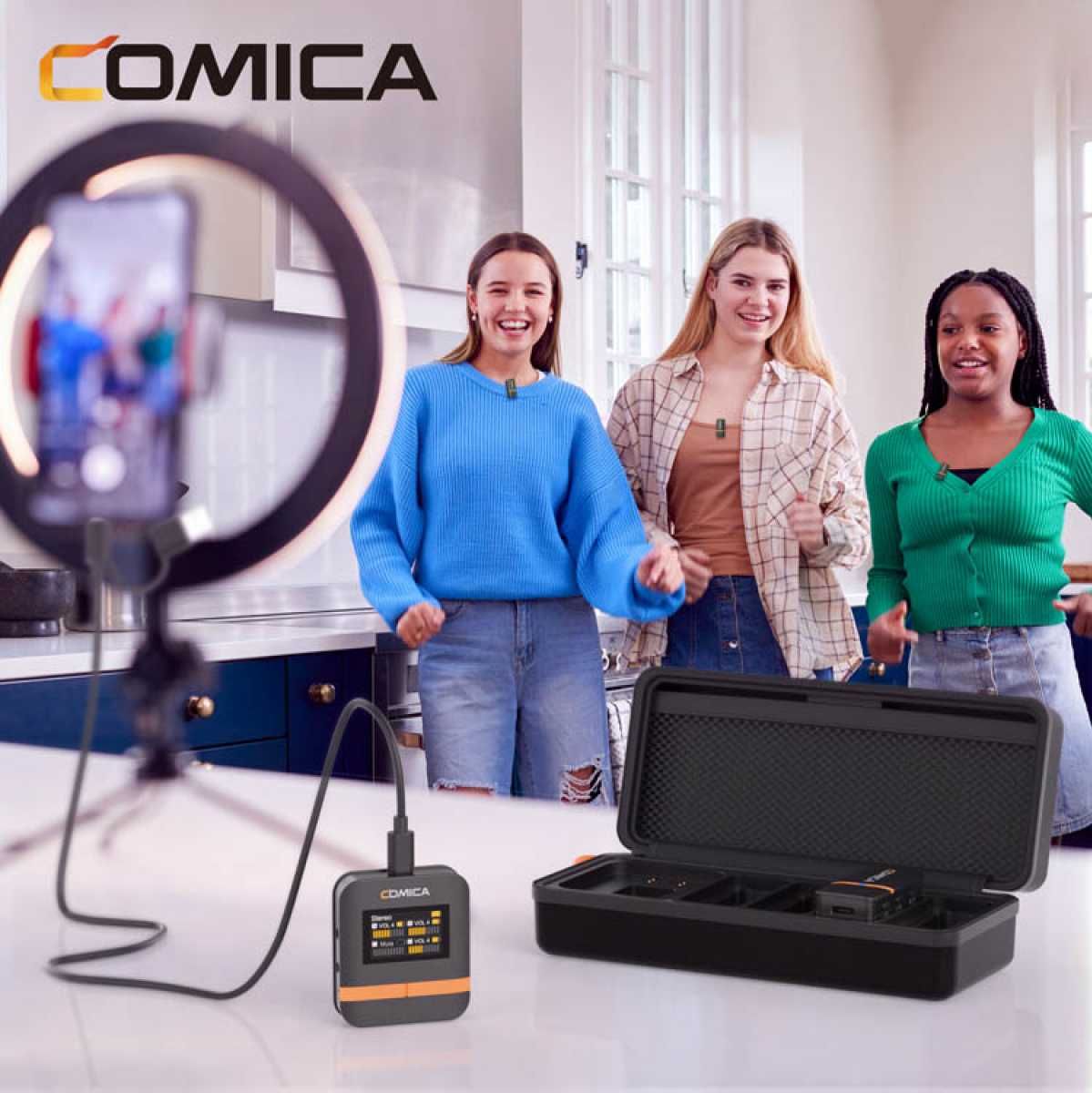 Comica 2.4G Mini Wireless Microphone - 4 Transmitters + Laadcase Vimo Q (Vimo-Q) - image 3 of 5