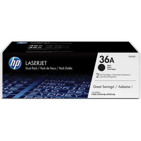 HP 36AD LaserJet Cartridge Black SC2000 2-pack CB436AD