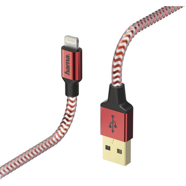 Hama Charge/Synchro Cable Reflected Lightning 1.5m Red