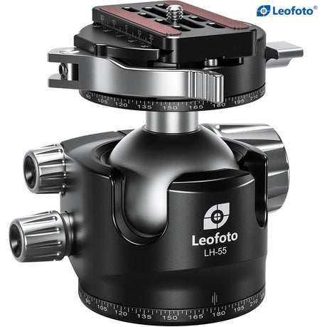 Leofoto LH-55PCL (w/ PCL-70 Clamp) 55mm Low Center Of Gravity Ball Head