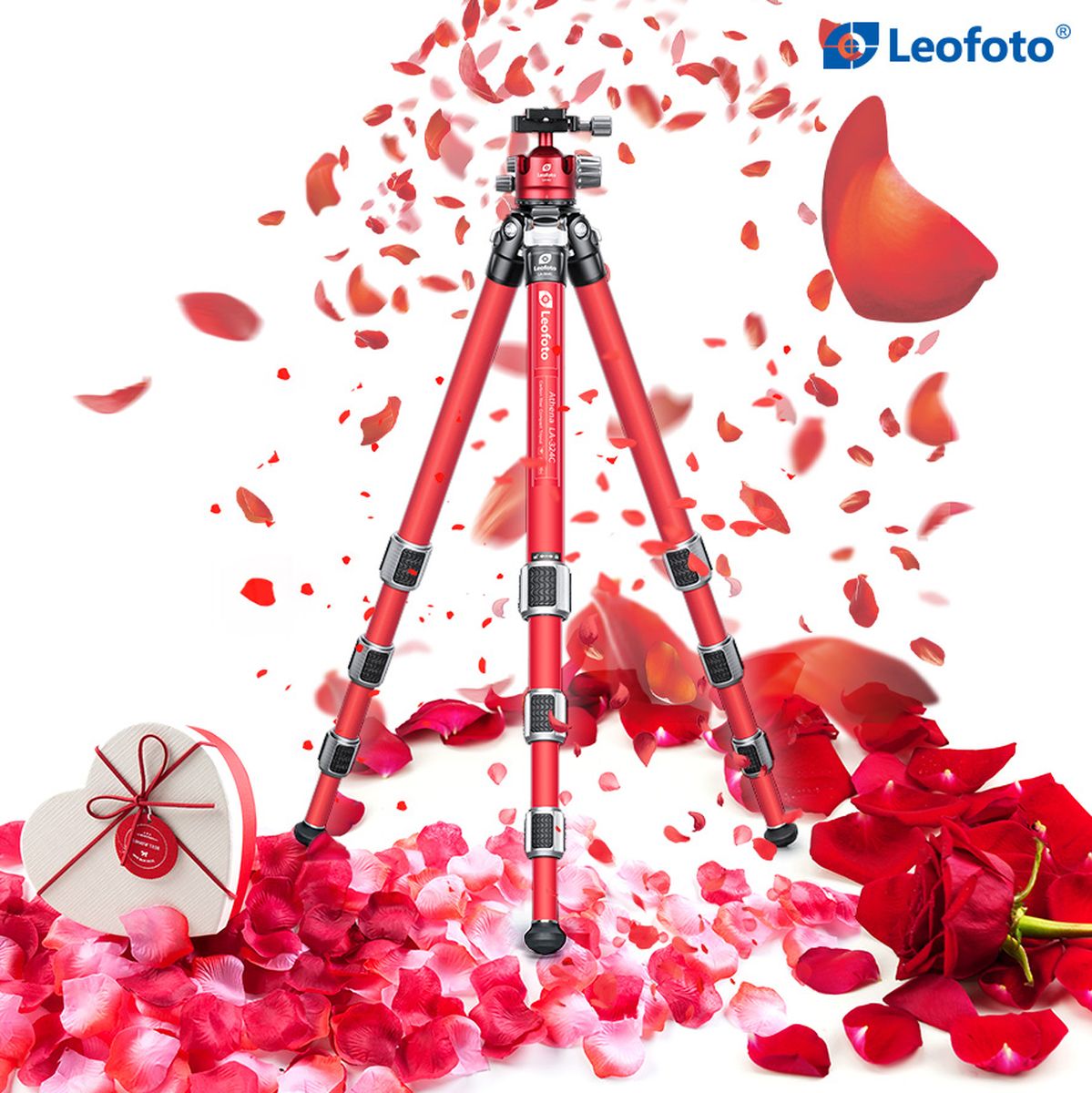 Leofoto LA-324C+LH-40(Red) CNC Tripod Hard Anodize - image 2 of 5