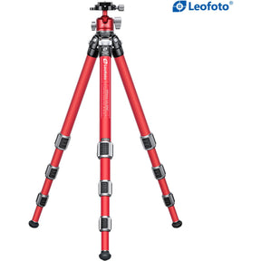Leofoto LA-284C+LH-30(Red) CNC Tripod Hard Anodize