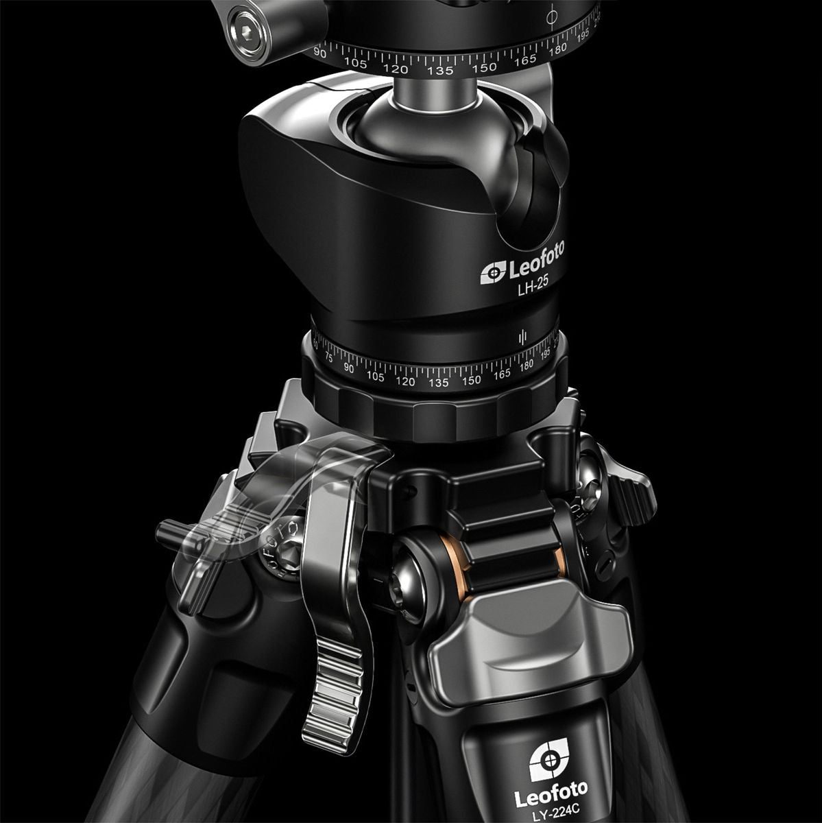 Leofoto LY-224C+LH-25(Black) CNC Tripod - image 3 of 4