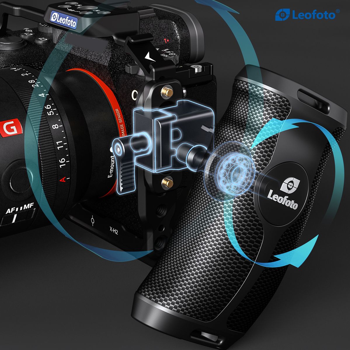 Leofoto Carbon Fiber Side Handle w/ Rail(Left) - image 4 of 5