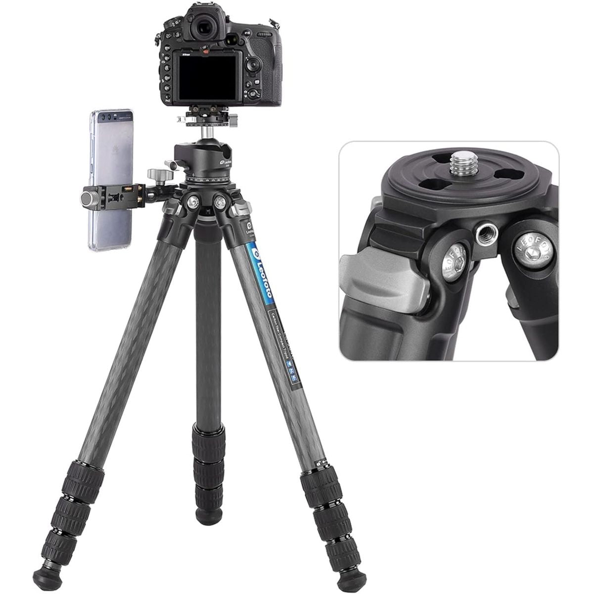 Leofoto LS-284C Pro+ LH-30R CNC Carbon Fiber Tripod 28mm - image 4 of 5