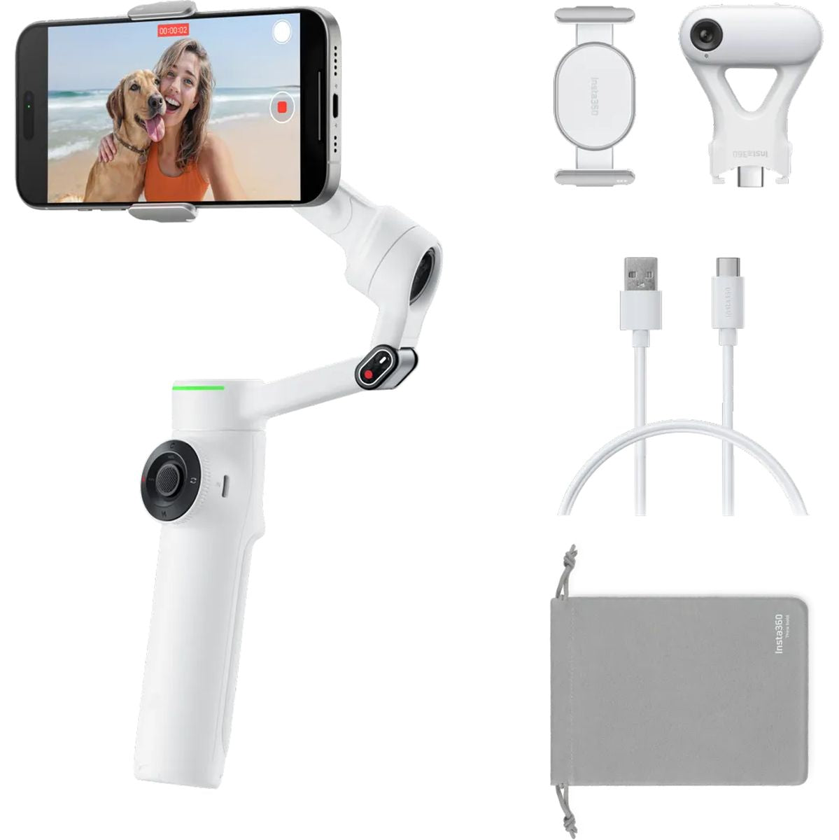 Insta360 Flow 2 Pro AI Tracker Bundle/ Summit White