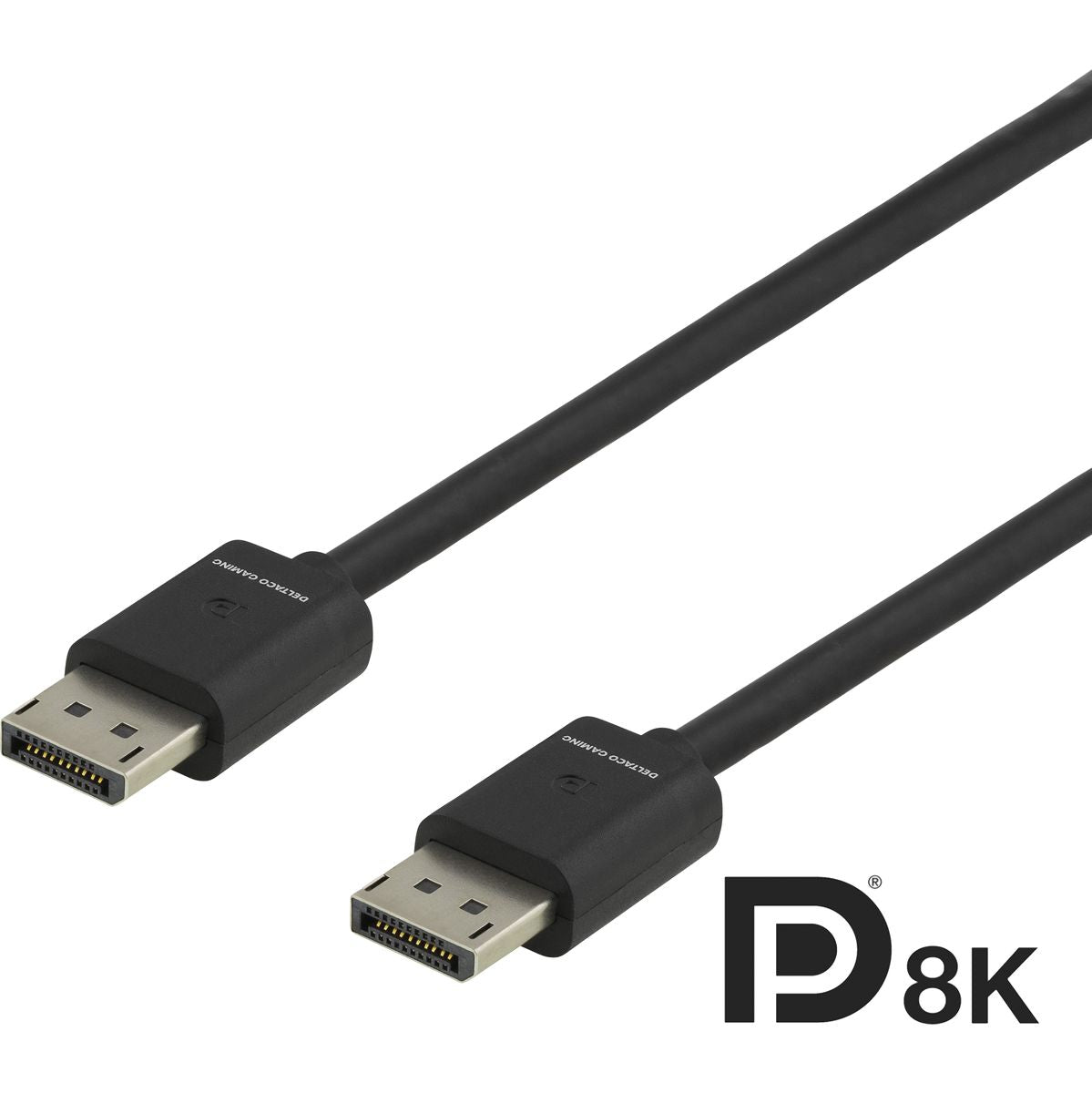 Deltaco Gaming 2m DP Cable 7680x4320 At 60Hz DSC 1.2 DP 1.4 - Black