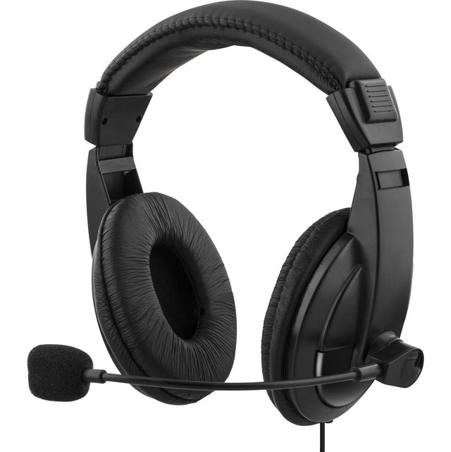 Deltaco Stereo Headset Over-Ear Microphone 2X 3.5 mm - Black