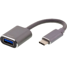 Deltaco USB-C 3.1 Gen 1 To USB-A OTG Adapter Aluminium BULK - Grey