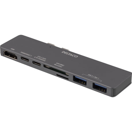 Deltaco Dual USB-C Docking Station F/ MacBook Pro 2016 3 100W USB-C PD 4K HDMI