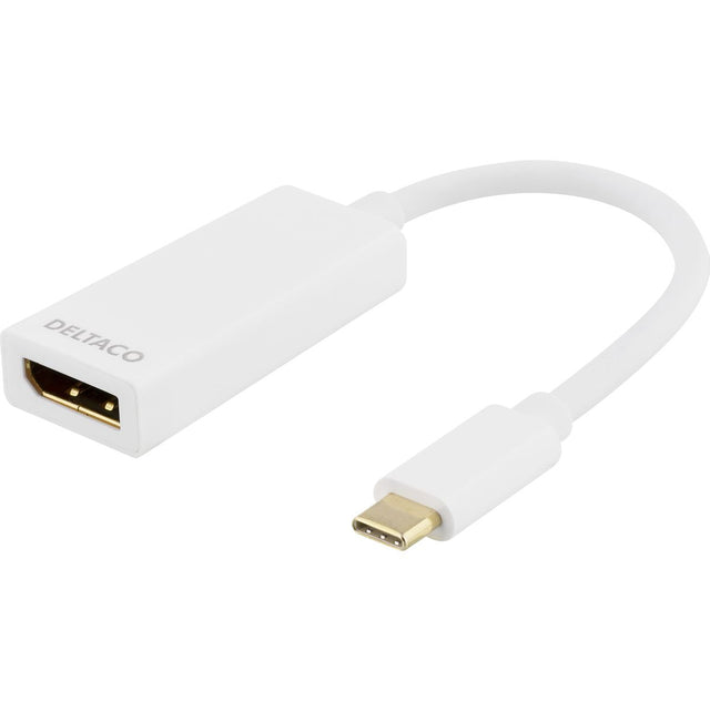 Deltaco USB-C To DP Adapter USB-C To DP - White