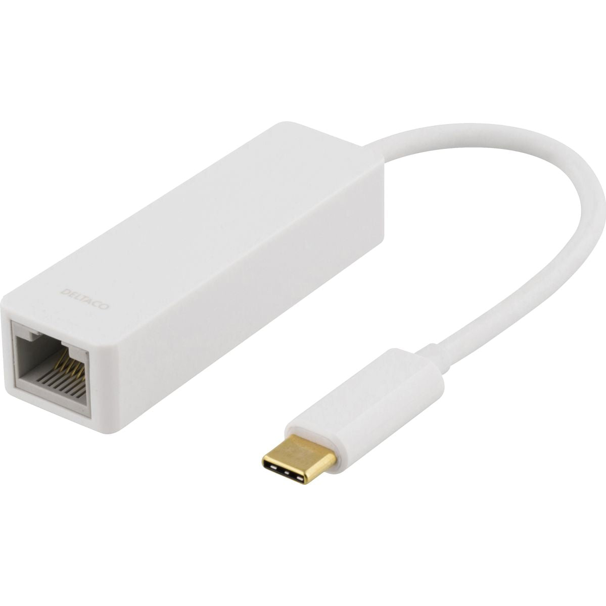 Deltaco USB-C Network Adapter Gigabit 1XRJ45 USB-C USB 3.1 - White
