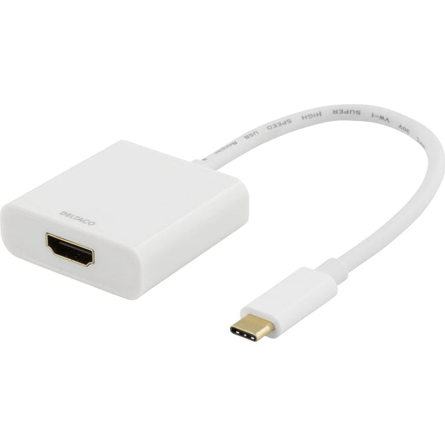 Deltaco USB-C To HDMI Adapter 4K 4096x2160 30Hz - White