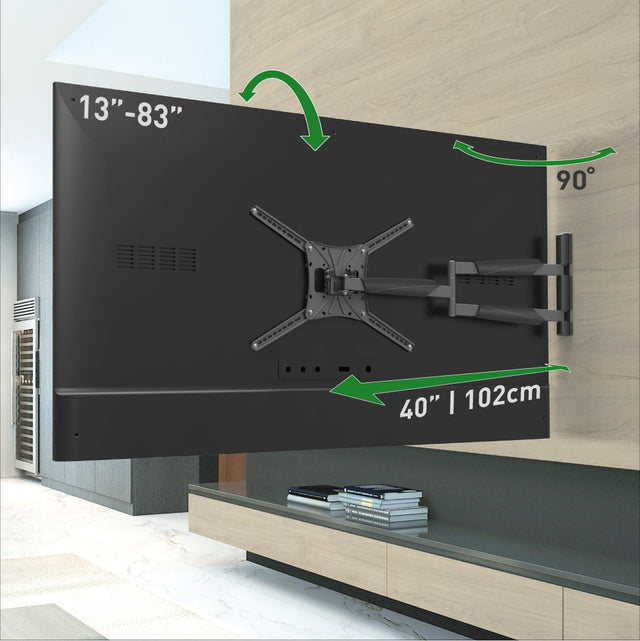 Barkan Llange Full Motion TV-Wall Bracket 13 inch 83 inch/33 cm 211 cm 50 KG Bk