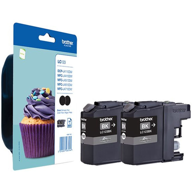 Brother LC-123 Black SC 2 X 2-pack EX Alarm LC123BKBP2
