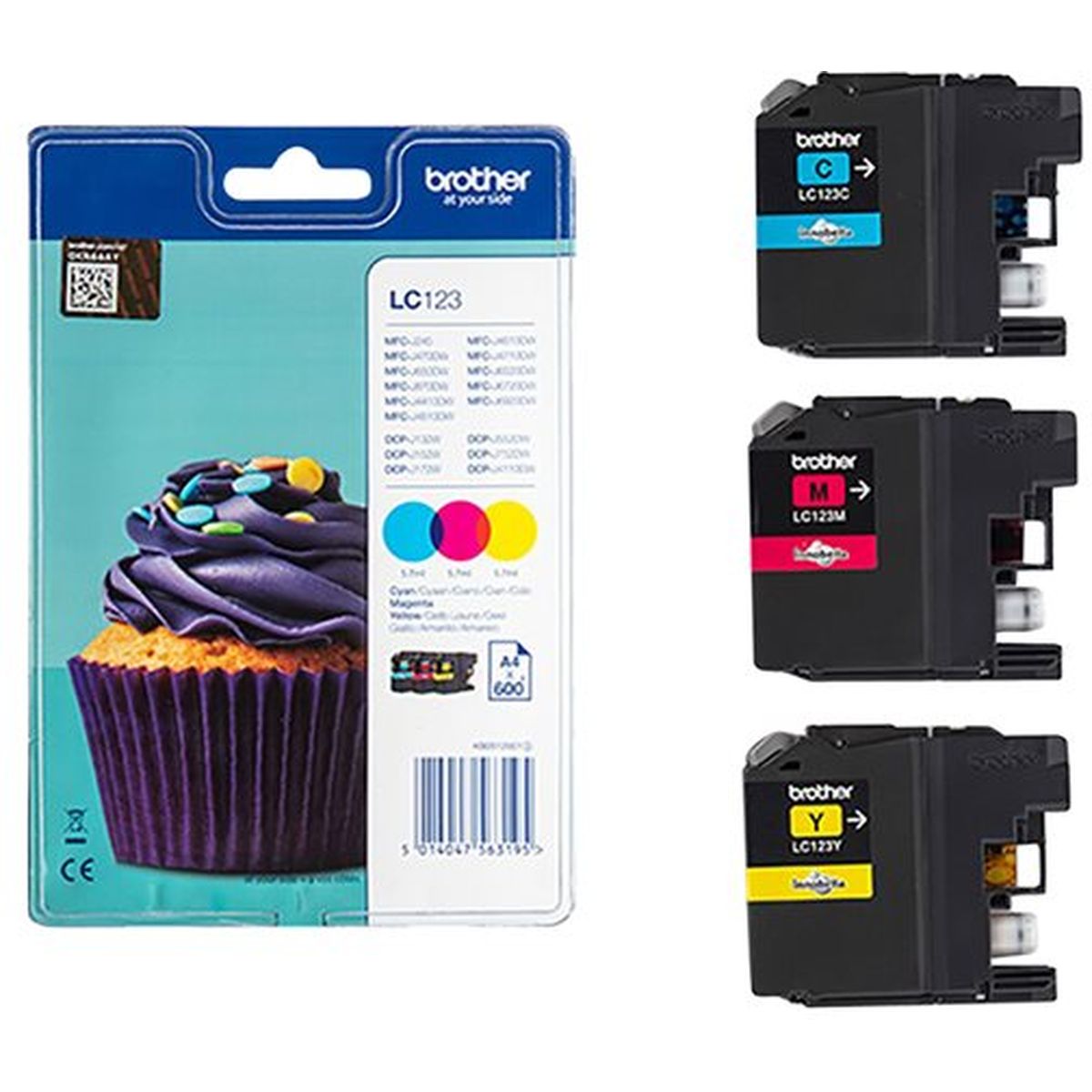 Brother LC-123 Multipack Cyan Yellow Magenta LC123RBWBP - image 2 of 3
