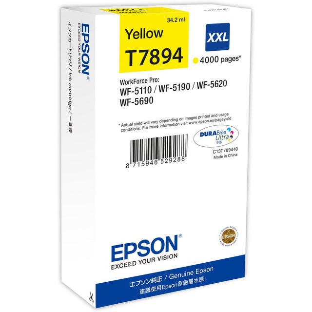Epson T7894 Ink Cartridge Yellow Extra High Capacity 4.000 P