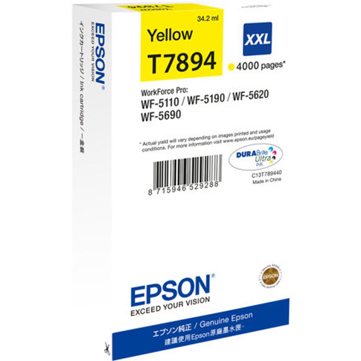 Epson T7894 Ink Cartridge Yellow Extra High Capacity 4.000 P - image 2 of 3