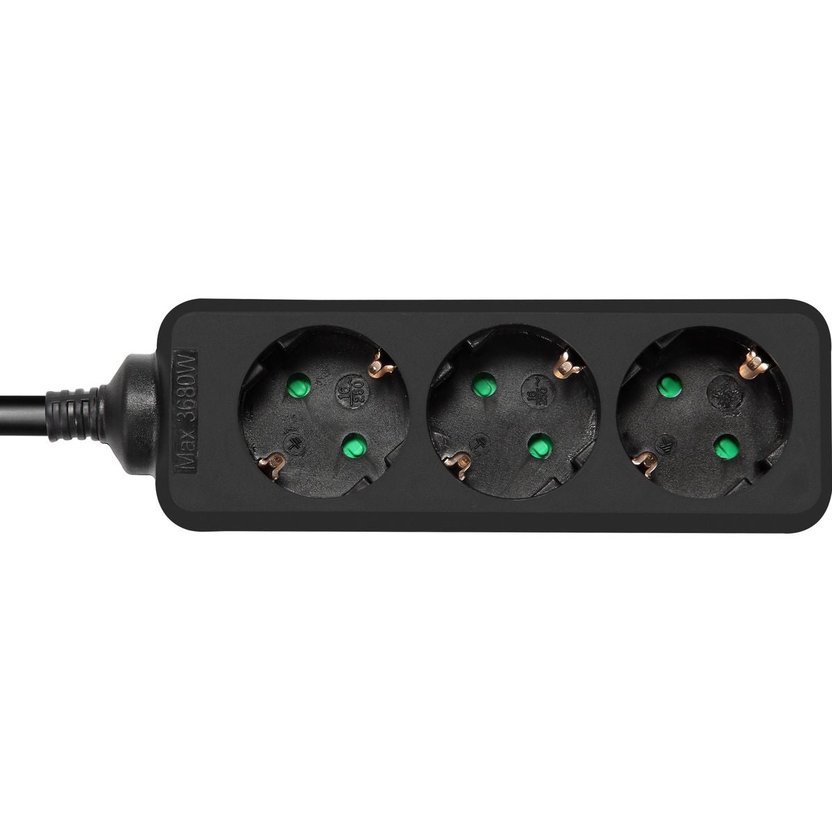 Deltaco Power Strip Geaard - 3-FOLD - 3XCEE 7/3 1XCEE 7/7 - 1.5 Meter - Black