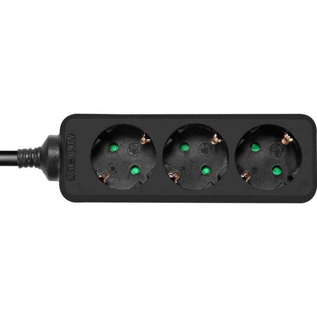 Deltaco Power Strip Geaard - 3-FOLD - 3XCEE 7/3 1XCEE 7/7 - 1.5 Meter - Black
