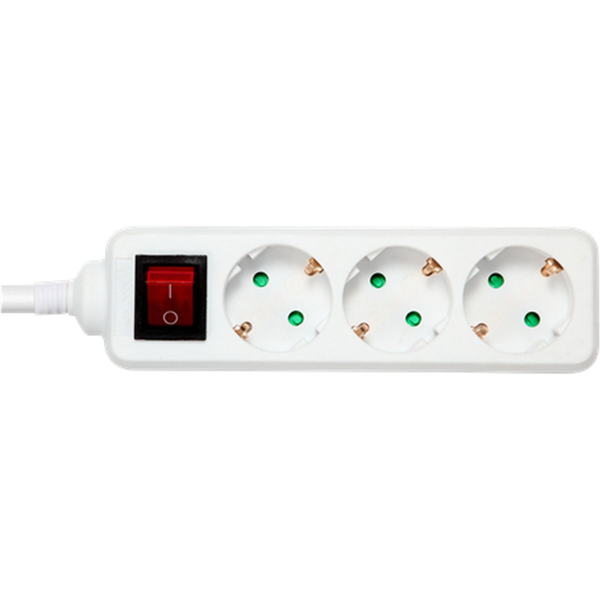 Deltaco Power Strip Geaard 3-FOLD w/ Switch 3XCEE 7/3 1XCEE 7/7 1.5 Meter White