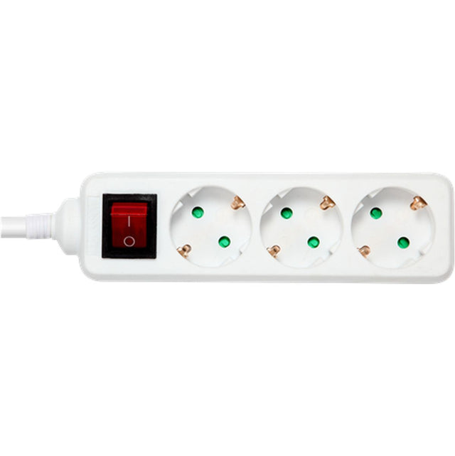 Deltaco Power Strip Geaard 3-FOLD w/ Switch 3XCEE 7/3 1XCEE 7/7 1.5 Meter White