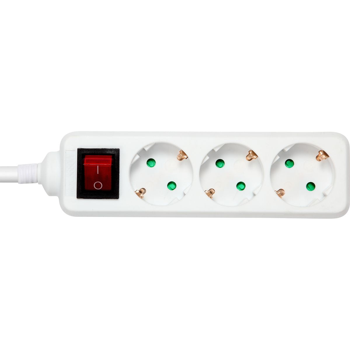 Deltaco Power Strip Geaard 3-FOLD w/ Switch 3XCEE 7/3 1XCEE 7/7 3 Meter White